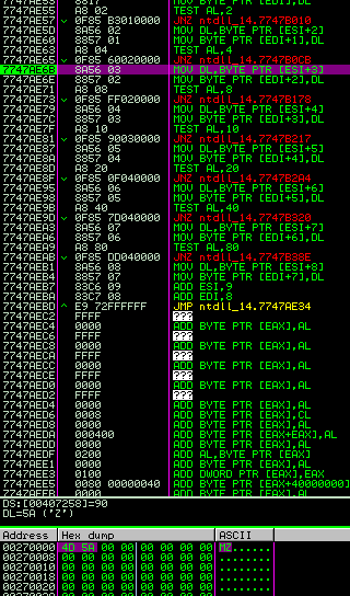 ollydbg find start of program